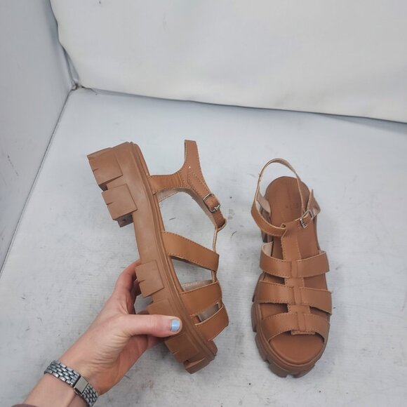 Sandro Moscoloni Brown Platform Lug Sole Sandal